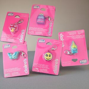 Claire’s Pocket Pals Lip Gloss Charms Lot New Birthday Butterfly Smiley Cute